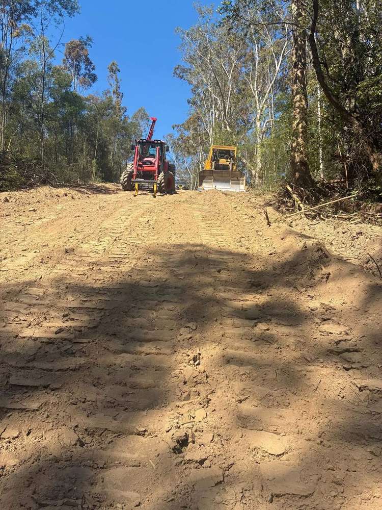 Clearing and posting a steep fence line